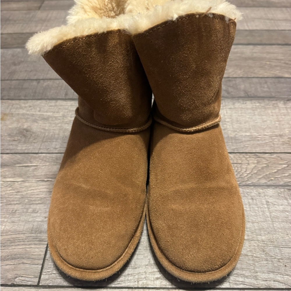BearPaw Tan Suede Women's Mules